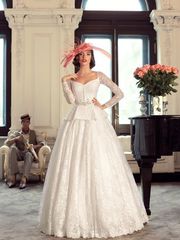 Свадебное платье Люмьера. Силуэт Пышное, А-силуэт. Цвет Белый / Молочный. Вид 1