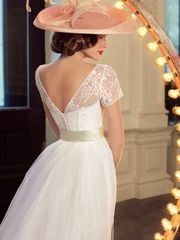 Свадебное платье Марсия. Силуэт А-силуэт, Прямое. Цвет Белый / Молочный. Вид 2