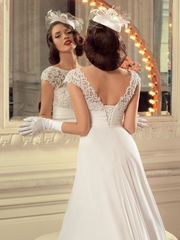 Свадебное платье Медея. Силуэт А-силуэт, Прямое. Цвет Белый / Молочный. Вид 2