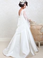 Свадебное платье Алина. Силуэт А-силуэт. Цвет Белый / Молочный. Вид 2