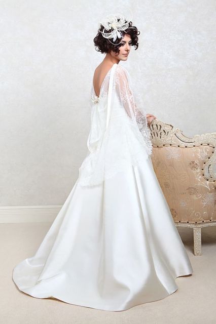 Свадебное платье Алина. Силуэт А-силуэт. Цвет Белый / Молочный. Вид 2