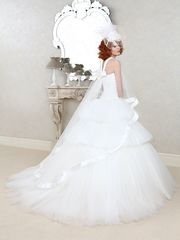 Свадебное платье Ангелина. Силуэт Пышное, А-силуэт. Цвет Белый / Молочный. Вид 2