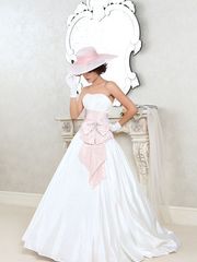 Свадебное платье Бруклин. Силуэт Пышное, А-силуэт. Цвет Белый / Молочный, оттенки Розового. Вид 1