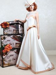 Свадебное платье Герда. Силуэт А-силуэт, Прямое. Цвет Белый / Молочный, Айвори / Капучино, Персик / Оранжевый. Вид 1