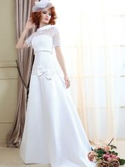 Свадебное платье Мэрилин. Силуэт А-силуэт, Прямое. Цвет Белый / Молочный. Вид 1