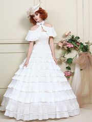 Свадебное платье Нора. Силуэт Пышное, А-силуэт. Цвет Белый / Молочный. Вид 1