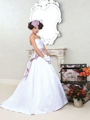 Свадебное платье Одри. Силуэт А-силуэт. Цвет Белый / Молочный. Вид 1