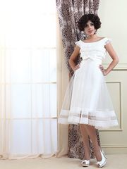 Свадебное платье Полли. Силуэт А-силуэт, Прямое. Цвет Белый / Молочный. Вид 1