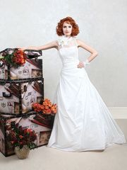 Свадебное платье Саманта. Силуэт А-силуэт. Цвет Белый / Молочный. Вид 1