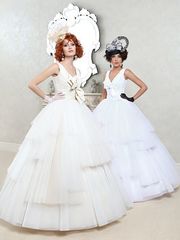 Свадебное платье Ядвига. Силуэт Пышное, А-силуэт. Цвет Белый / Молочный, Айвори / Капучино. Вид 1