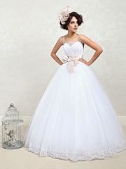 Свадебное платье Янина. Силуэт Пышное, А-силуэт. Цвет Белый / Молочный. Вид 1