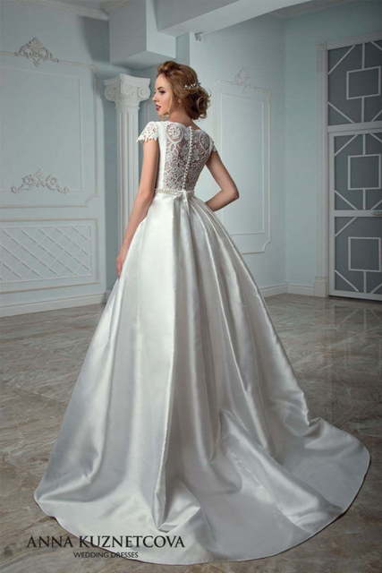 Свадебное платье Джемма. Силуэт А-силуэт. Цвет Белый / Молочный. Вид 2