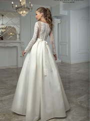 Свадебное платье Алесандра. Силуэт А-силуэт. Цвет Белый / Молочный, Айвори / Капучино. Вид 2