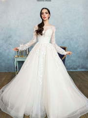 Свадебное платье Мелисса. Силуэт Пышное, А-силуэт. Цвет Белый / Молочный, Айвори / Капучино, Персик / Оранжевый. Вид 1