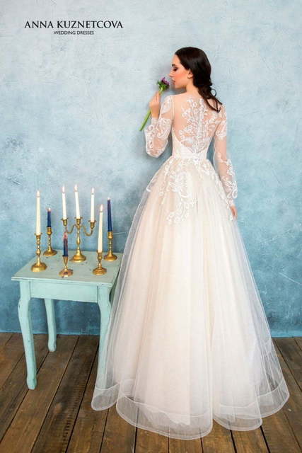 Свадебное платье Мелисса. Силуэт Пышное, А-силуэт. Цвет Айвори / Капучино, Белый / Молочный, Персик / Оранжевый. Вид 2