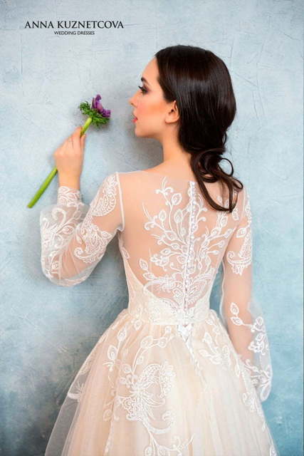 Свадебное платье Мелисса. Силуэт Пышное, А-силуэт. Цвет Айвори / Капучино, Белый / Молочный, Персик / Оранжевый. Вид 4