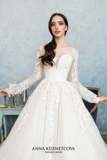 Свадебное платье Мелисса. Силуэт Пышное, А-силуэт. Цвет Айвори / Капучино, Белый / Молочный, Персик / Оранжевый. Вид 5