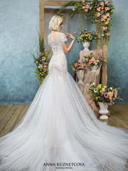 Свадебное платье Ивет. Силуэт А-силуэт, Рыбка. Цвет Белый / Молочный, Айвори / Капучино. Вид 2