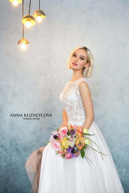 Свадебное платье Бланш. Силуэт А-силуэт. Цвет Белый / Молочный. Вид 4