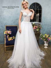 Свадебное платье Эмили. Силуэт А-силуэт. Цвет Белый / Молочный. Вид 1