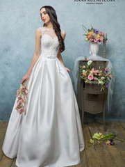 Свадебное платье Одри. Силуэт А-силуэт. Цвет Белый / Молочный. Вид 1