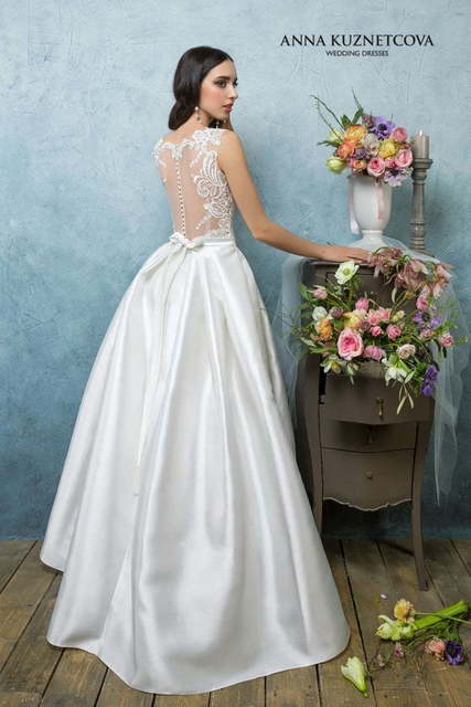 Свадебное платье Одри. Силуэт А-силуэт. Цвет Белый / Молочный. Вид 2