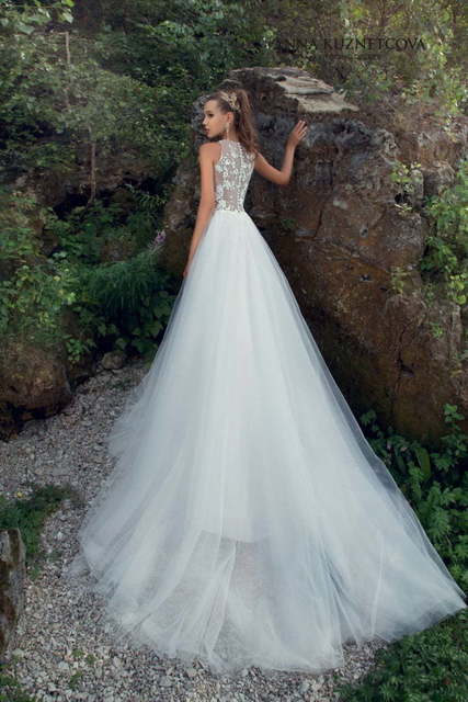 Свадебное платье Розабелла. Силуэт А-силуэт. Цвет Белый / Молочный. Вид 2