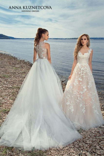 Свадебное платье Розабелла. Силуэт А-силуэт. Цвет Белый / Молочный. Вид 3