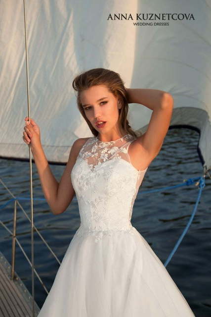 Свадебное платье Розабелла. Силуэт А-силуэт. Цвет Белый / Молочный. Вид 4