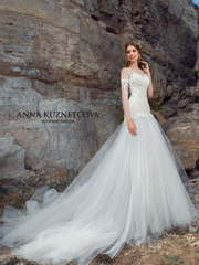 Свадебное платье Марселла. Силуэт А-силуэт. Цвет Белый / Молочный. Вид 1