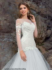 Свадебное платье Марселла. Силуэт А-силуэт. Цвет Белый / Молочный. Вид 2