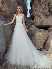 Свадебное платье Франческа. Силуэт А-силуэт. Цвет Белый / Молочный, Айвори / Капучино. Вид 1