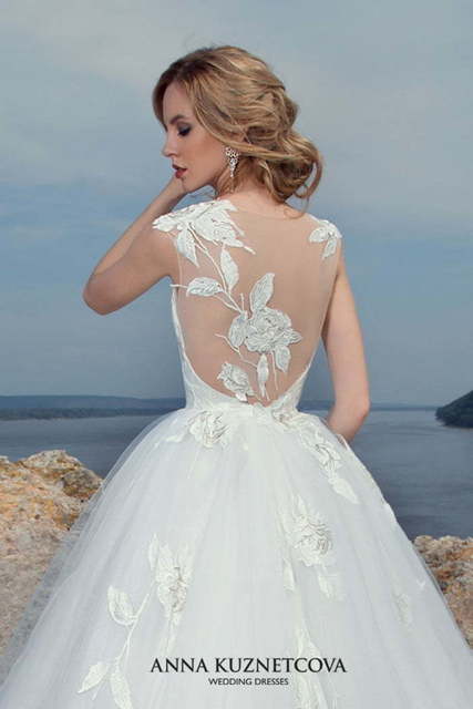 Свадебное платье Инес. Силуэт Пышное, А-силуэт. Цвет Белый / Молочный. Вид 3