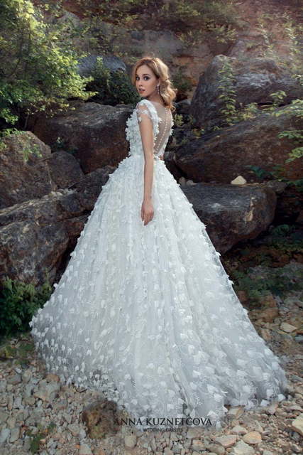 Свадебное платье Орнелла. Силуэт Пышное, А-силуэт. Цвет Белый / Молочный. Вид 2