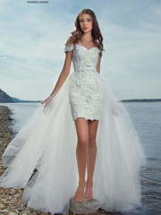 Свадебное платье Микаэлла. Силуэт А-силуэт. Цвет Белый / Молочный. Вид 1