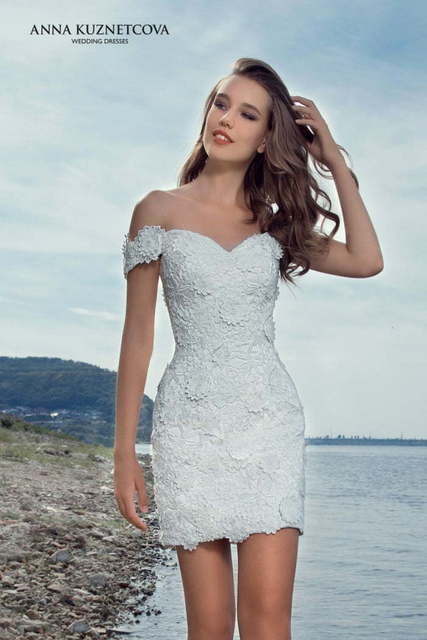 Свадебное платье Микаэлла. Силуэт А-силуэт. Цвет Белый / Молочный. Вид 3