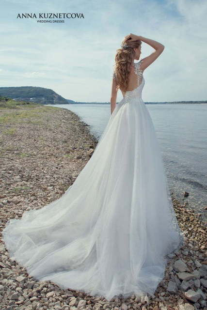 Свадебное платье Романа. Силуэт А-силуэт. Цвет Белый / Молочный. Вид 2