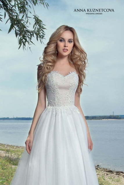 Свадебное платье Романа. Силуэт А-силуэт. Цвет Белый / Молочный. Вид 3