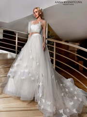 Свадебное платье Флория. Силуэт А-силуэт. Цвет Белый / Молочный. Вид 1