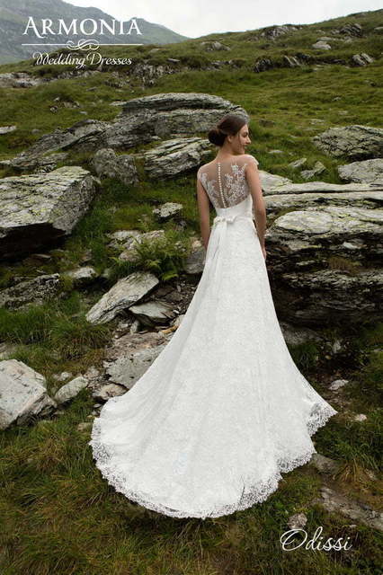 Свадебное платье Одисси. Силуэт А-силуэт. Цвет Белый / Молочный. Вид 2