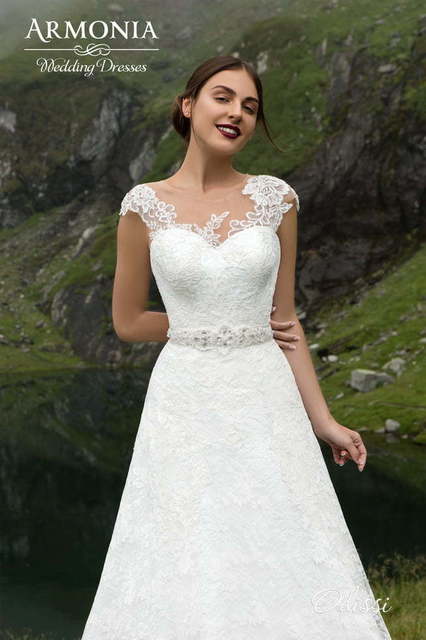 Свадебное платье Одисси. Силуэт А-силуэт. Цвет Белый / Молочный. Вид 3