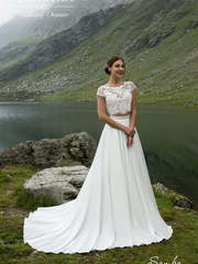 Свадебное платье Самба. Силуэт А-силуэт, Прямое. Цвет Белый / Молочный. Вид 1