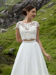 Свадебное платье Самба. Силуэт А-силуэт, Прямое. Цвет Белый / Молочный. Вид 2