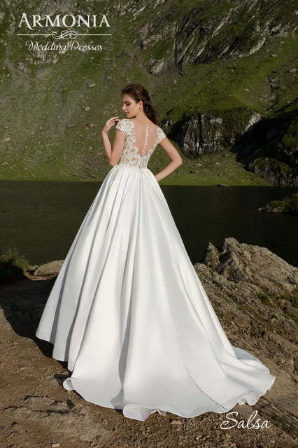 Свадебное платье Сальса. Силуэт А-силуэт. Цвет Белый / Молочный. Вид 2