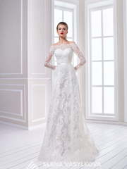 Свадебное платье 108. Силуэт А-силуэт. Цвет Белый / Молочный. Вид 1