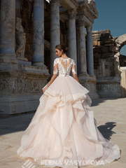 Свадебное платье Monica. Силуэт Пышное, А-силуэт. Цвет Айвори / Капучино, оттенки Розового. Вид 2