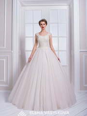 Свадебное платье 126. Силуэт Пышное, А-силуэт. Цвет Белый / Молочный, Айвори / Капучино, оттенки Розового. Вид 1