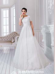 Свадебное платье 133. Силуэт А-силуэт. Цвет Белый / Молочный. Вид 1