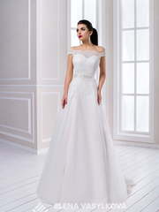 Свадебное платье 147. Силуэт А-силуэт. Цвет Белый / Молочный. Вид 1