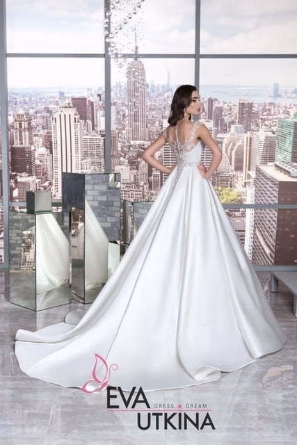 Свадебное платье Августа. Силуэт Пышное, А-силуэт. Цвет Белый / Молочный. Вид 2